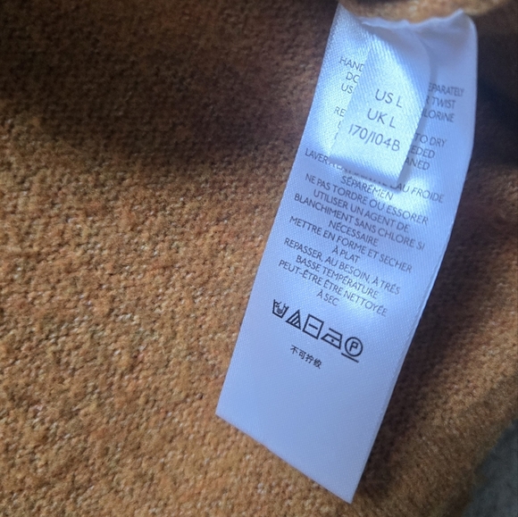 Anthropologie Mustard Oversized Long Sleeve V-Neck Sweater Size Large - Picture 3 of 11